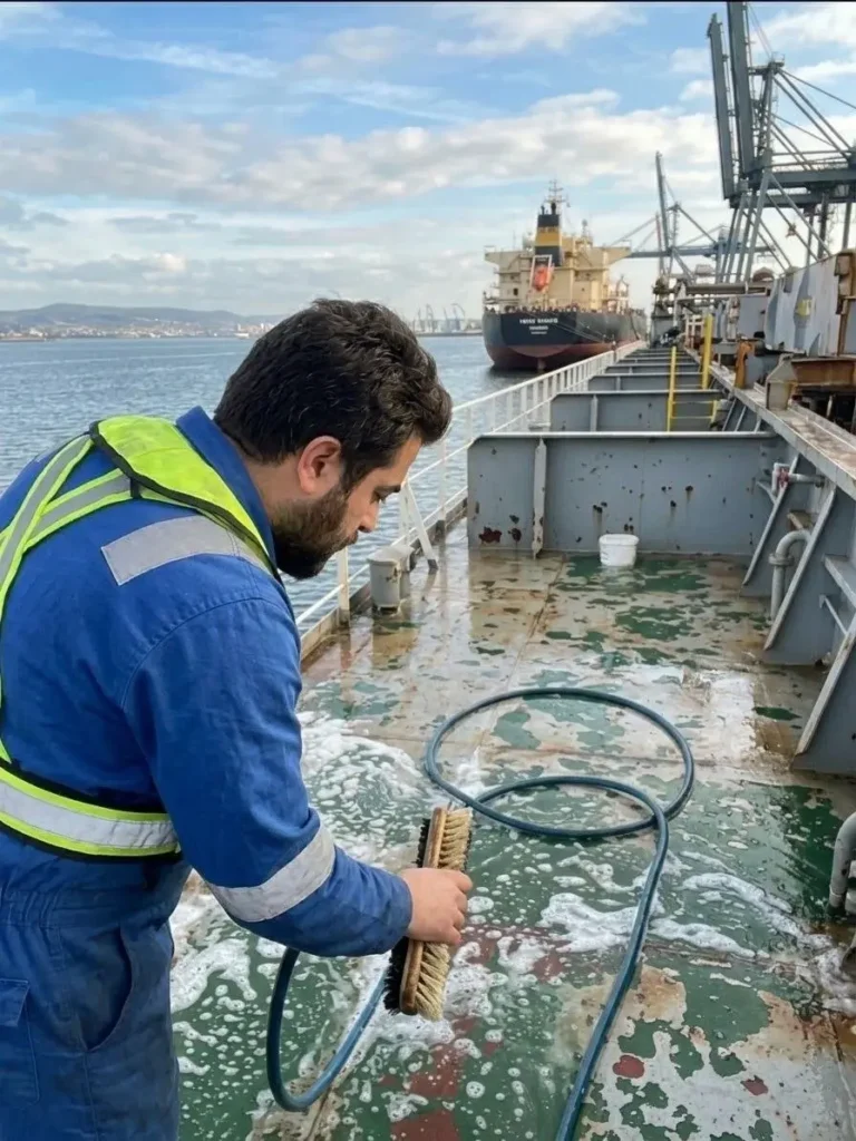 cleaning deck